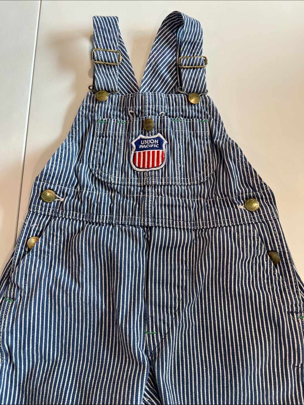 Big Smith Striped Blue Kids Overalls - railroad, UP, Union Pacific